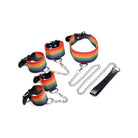 Master Series Bondage Kit Master Series Kinky Pride Rainbow Bondage Set - Wrist & Ankle Cuffs & Collar W/leash at the Haus of Shag