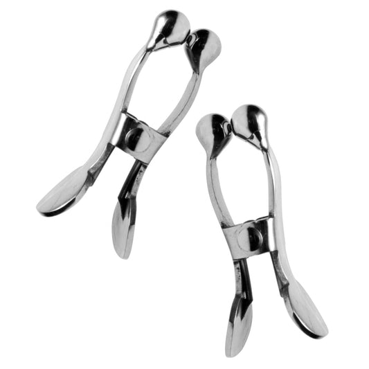 Master Series Nipple-clamps Stainless Steel Ball-tipped Nipple Clamps at the Haus of Shag