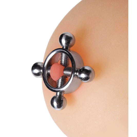 Master Series Nipple-clamps Stainless Steel Rings Of Fire Nipple Press Set at the Haus of Shag