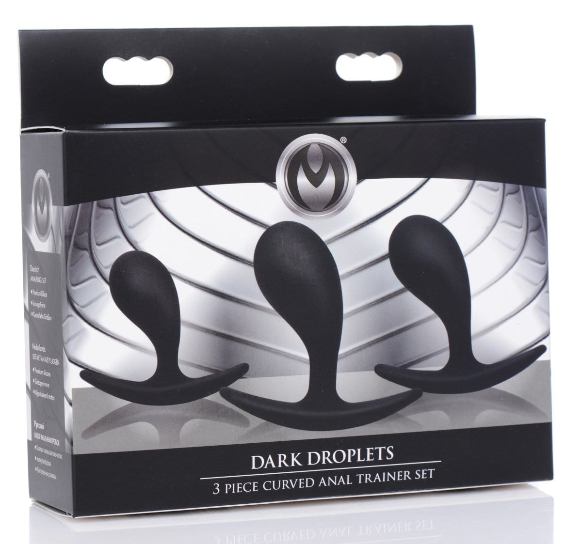 Master Series Plug Dark Droplets 3 Piece Curved Silicone Anal Trainer Set at the Haus of Shag
