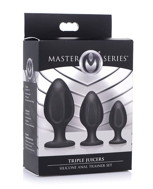 Master Series Plug Master Series Triple Juicers Silicone Anal Trainer Set - Black at the Haus of Shag