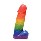 Master Series Pride Pecker Dick Drip Candle - Rainbow-colored, phallic-shaped candle