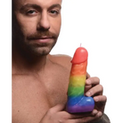 Colorful Pride Pecker Dick Drip Candle from Master Series Pride in rainbow hues