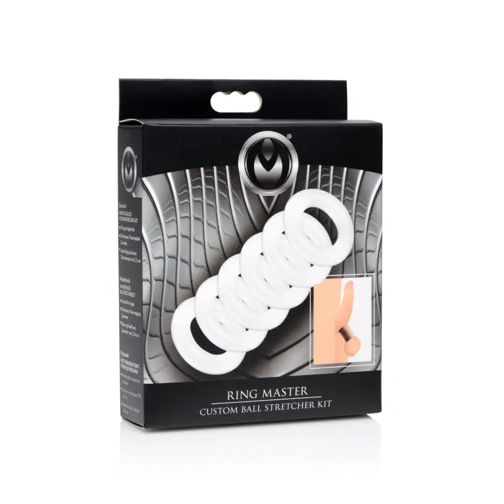 Master Series ’Ring Master’ custom ball stretcher kit in sleek black packaging