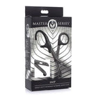 Master Series Snip heavy-duty bondage scissors with clip, packaged in branded box