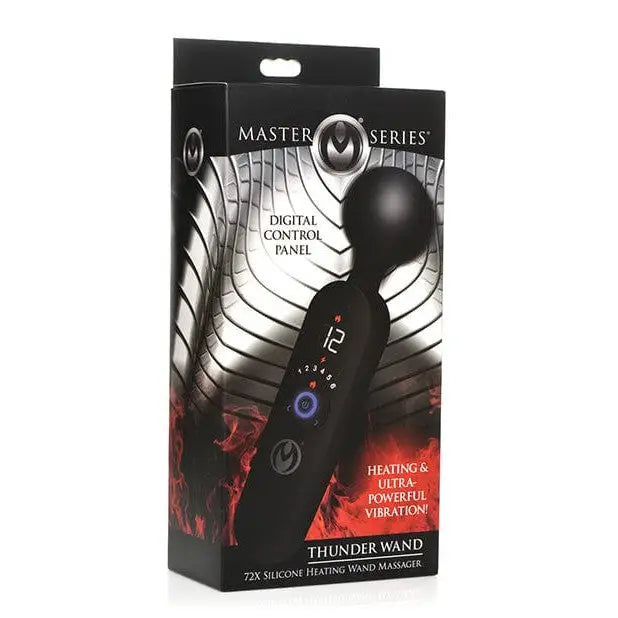 Master Series Massage Products Master Series Thunder Wand 72x Silicone Heating Wand Massager - Black at the Haus of Shag