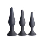 Master Series Plug Master Series Triple Tapered Silicone Anal Trainer - Black Set Of 3 at the Haus of Shag