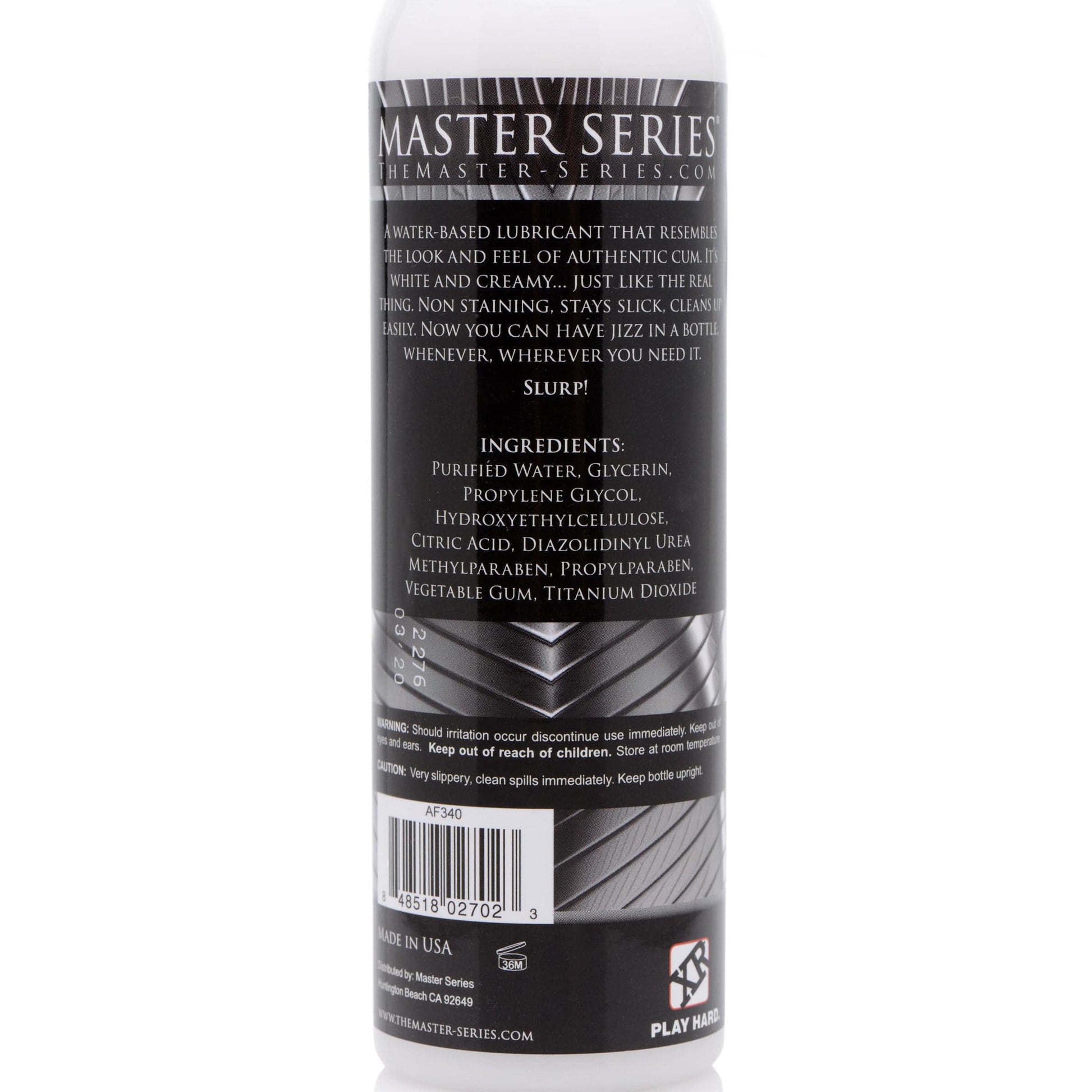 Master Series Water Based Lubricant Master Series Jizz Unscented Water-Based Lube at the Haus of Shag
