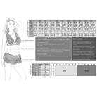 Lingerie size guide with a woman’s measurements for Matte Wetlook Stay Up Stocking Merlot