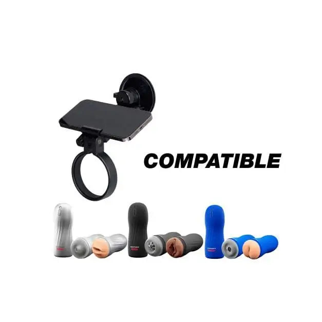 Maxtasy Suction Mount: Bluetooth-compatible hearing device with black and white logo