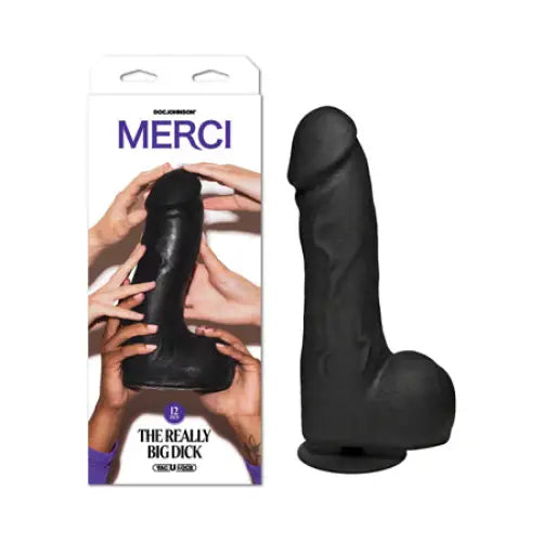 Merci The Really Big Dick 12 in. Dildo with XL Removable Vac-U-Lock Suction Cup Black - Dildos and Dongs