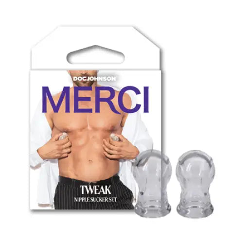 Merci Tweak Nipple Sucker Set Clear - Bondage and Kink