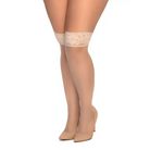 Mesh Thigh High Stockings Nude - Thigh-High Stockings