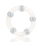 CalExotics Penis Enhancement Metallic Bead Ring - Clear at the Haus of Shag