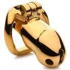 Master Series Cock Cage Midas 18k Gold-plated Locking Chastity Cage at the Haus of Shag