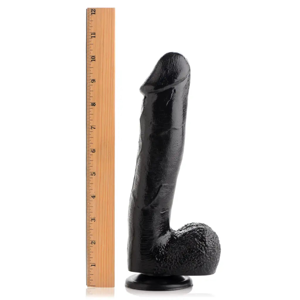 Master Series Realistic Dildo Mighty Midnight 10 Inch Dildo With Suction Cup at the Haus of Shag