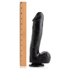 Master Series Realistic Dildo Mighty Midnight 10 Inch Dildo With Suction Cup at the Haus of Shag