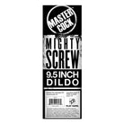 Product label for Master Cock’s ’Mighty Screw 9.5 Inch Dildo’ adult novelty item