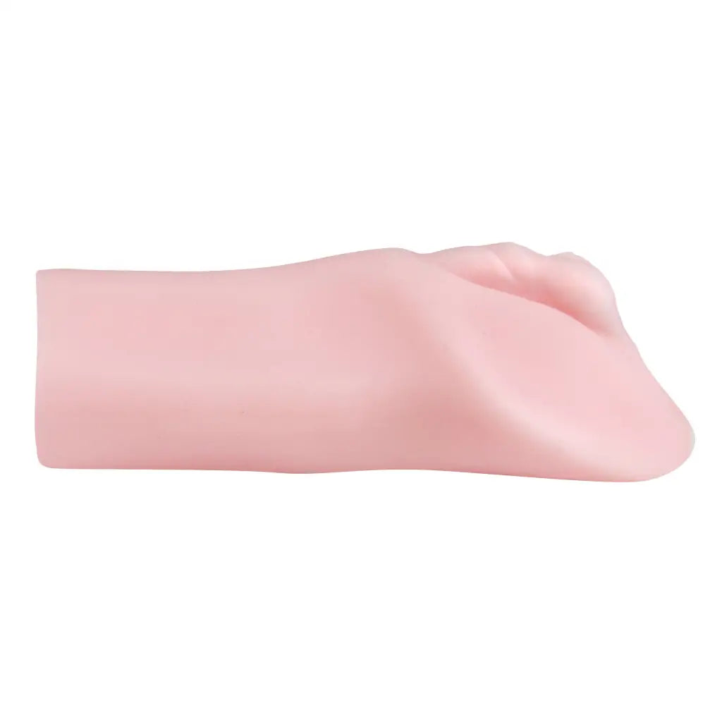 Pink pillow with Mini Realistic Tight Pussy Masturbator on white background