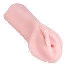 Mini realistic tight pussy masturbator with pink flesh on a white background