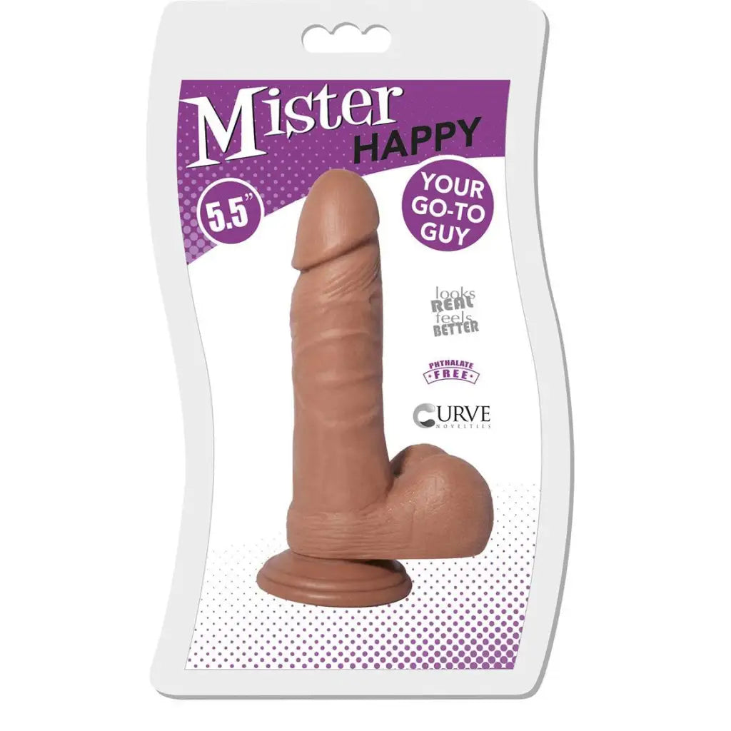 Mister Happy 5.5 Inch Dildo With Balls - Tan - Dildos