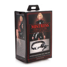 Mistress by Isabella Sinclaire Interchangeable Silicone Ball Gag Set with leather-clad model