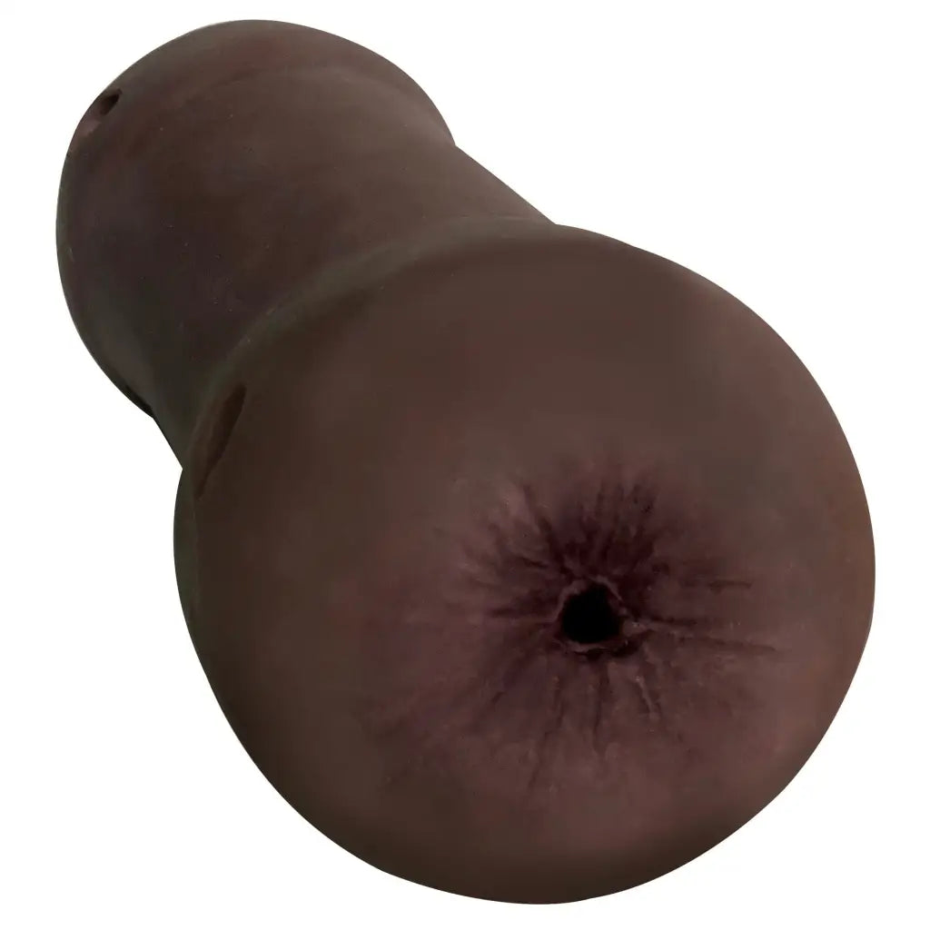 Brown gourd-shaped Mistress Natalia and Cece Vibrating Double Stroker with floral texture