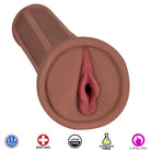 Mistress Sia Bioskin Vibrating Pussy Stroker- Brown - Manual Stroker