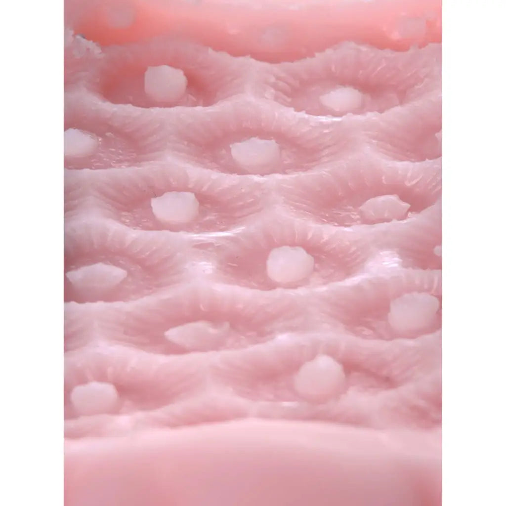 Pink soap bar with bubbles, perfect for cleaning your Mollys Tight Ass Stroker