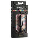 Mood Naughty Butt Plug: Black silicone anal plug in colorful polka dot packaging