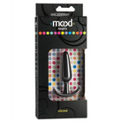 Mood Naughty Butt Plug in black packaging with colorful polka dot background