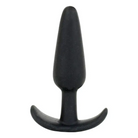 Black silicone Mood Naughty butt plug with tapered shape and flared base for comfort