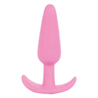 Pink silicone Mood Naughty Butt Plug with a flared base for safe and pleasurable use