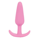 Pink silicone Mood Naughty Butt Plug with a flared base for safe and comfortable use