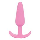 Pink silicone Mood Naughty Butt Plug with flared base for comfort and safety