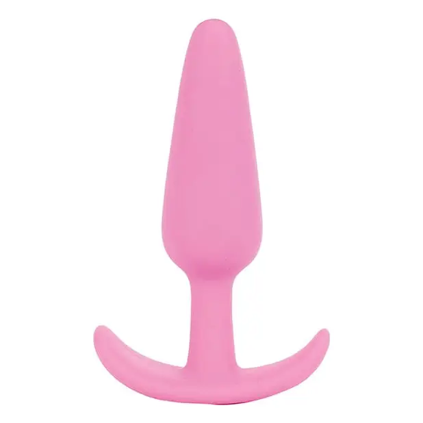 Pink silicone Mood Naughty Butt Plug with flared base for comfort and safety