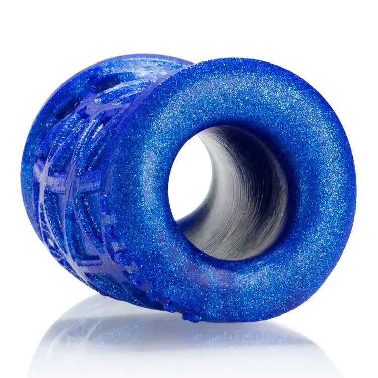 Morph Sleek Geometric Pattern Ballstretcher Oxballs Silicone Smoosh - Blue - Ball Stretcher