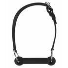 Mr. Ed Lockable Silicone Horse Bit Gag - Black leather with metal rings and buckle