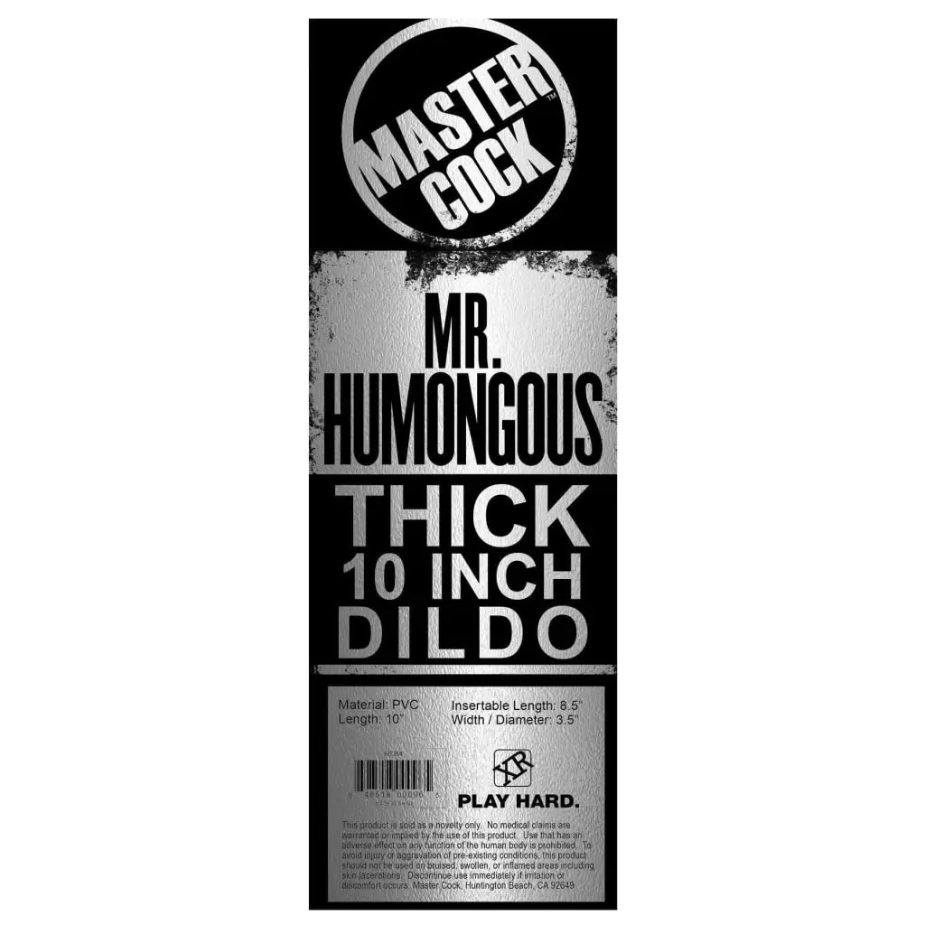 Master Cock Realistic Dildo Mr. Humongous Thick 10 Inch Dildo at the Haus of Shag