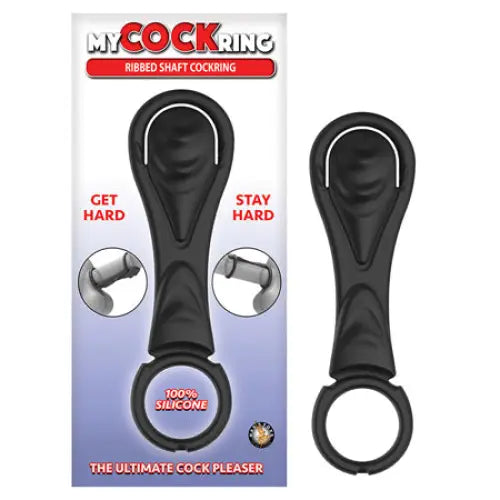 My Cockring Ribbed Shaft Cockring Black - Penis Extenders