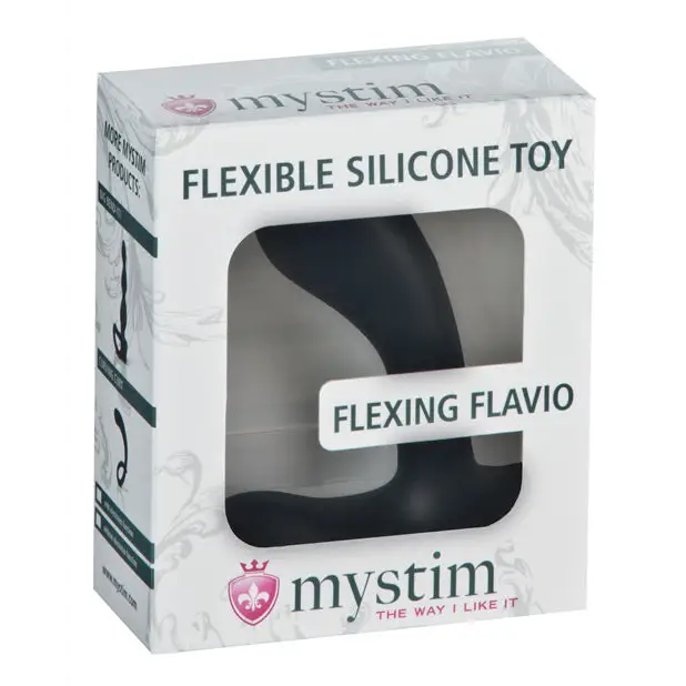 Mystim Flexing Flavio eStim Silicone Prostate Stimulator - Black - Stimulators