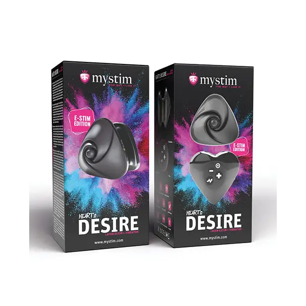 Mystim Hearts Desire eStim Layon Vibrator - Black - Stimulators