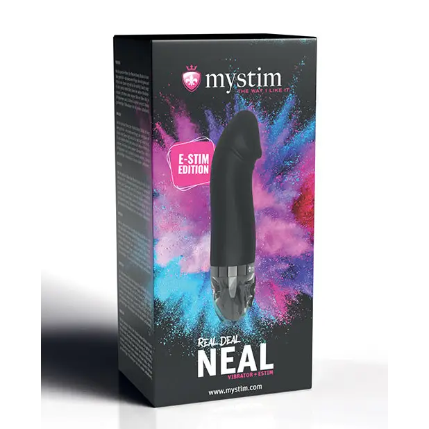 Mystim Real Deal Neal eStim Realistic Vibrator - Black - Stimulators