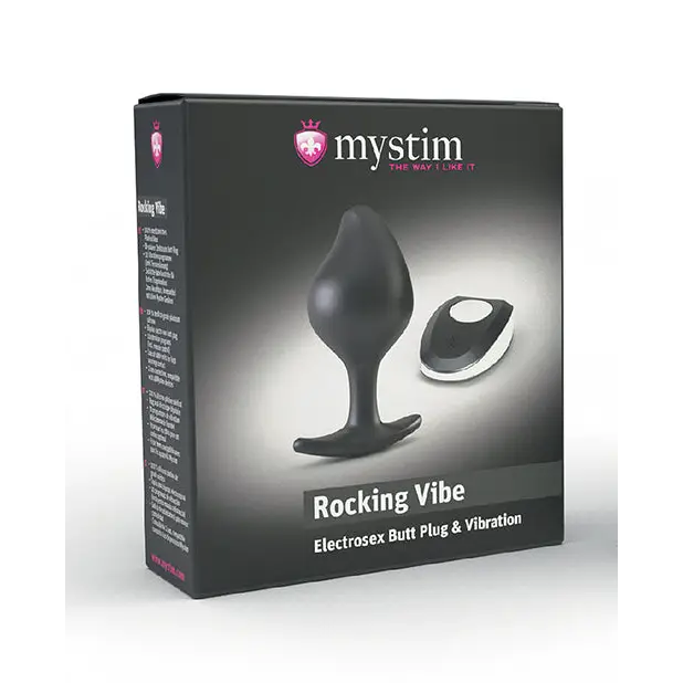 Mystim Rocking Force Silicone Buttplug Small - Black - Stimulators