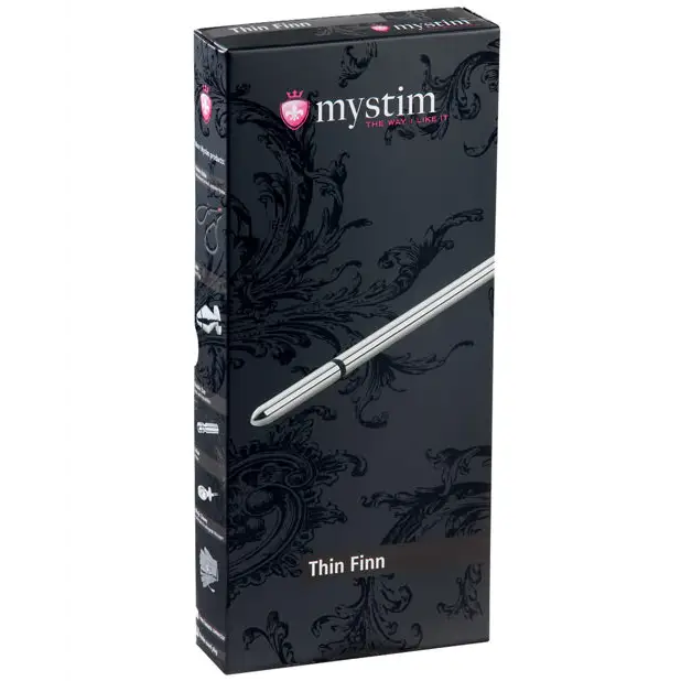 Mystim Thin Finn eStim Urethral Sound - Silver - Stimulators