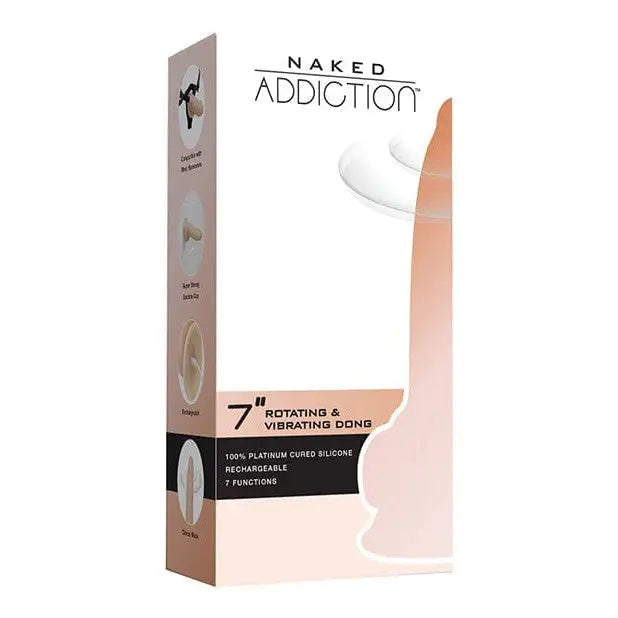 Naked Addiction 7’ Rotating & Vibrating Dildo with Remote Control, platinum cured