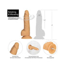 Diagram of the Naked Addiction 8’ rotating & vibrating dildo with remote control