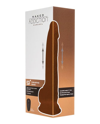 Naked Addiction Realistic Vibrator Naked Addiction 9” Thrusting Dildo with Remote and Suction Base at the Haus of Shag