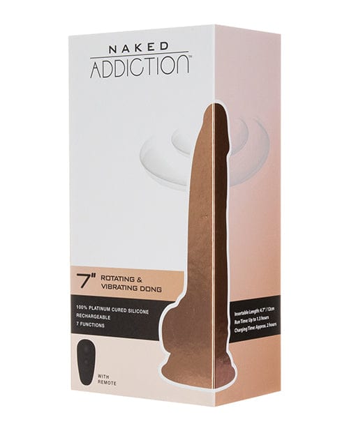 Naked Addiction Realistic Vibrator Vanilla Naked Addiction 7" Rotating & Vibrating Dildo with Remote Control at the Haus of Shag