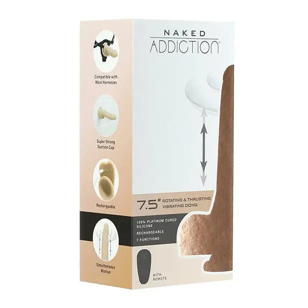 Packaging for Naked Addiction ’The Freak’ 7.5’ Rotating, Thrusting, and Vibrating Toy